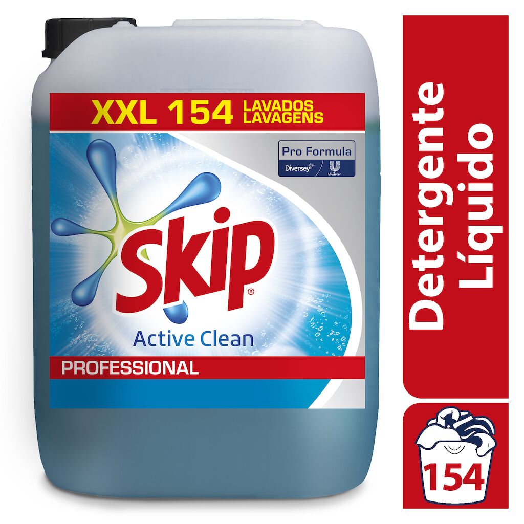 Skip Pro Formula Active Clean - Detergente Líquido 10L - Para a lavagem de todo o tipo de roupa